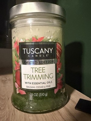 Tuscany Candle Tree Trimming Jar Candle Balsam Cedar Pine Scented 18 oz