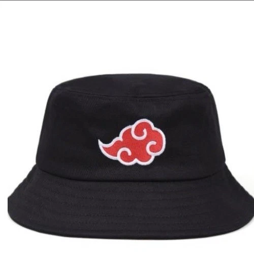 Naruto Akatsuki Red Cloud black bucket hat
