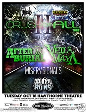 VEIL OF MAYA / AFTER THE BURIAL 2011 PORTLAND CONCERT TOUR POSTER - Death Metal