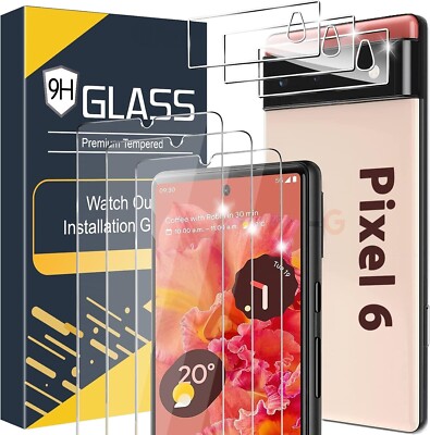 3+3 Google Pixel 6 Screen Protector Tempered Glass Transparency HD Clear Saver 