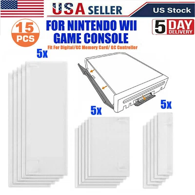 15PCS Replacement Memory Card Door Slot Cover Lids for Nintendo Wii Game Console