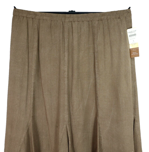 NWT COLDWATER CREEK Women's 100% Rayon Flared Skirt Ruffle Lined Brown Size L - Picture 3 of 16