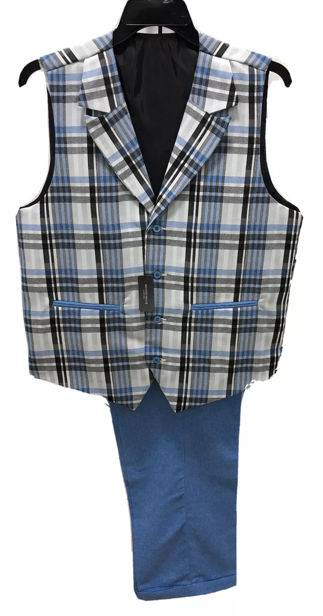 Men's plaid vest and best sale pants
