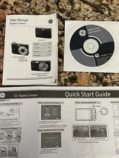 GE DIGITAL A-G-E SERIES CAMERA MANUAL BOOK& COLOR CD AND QUICK START MANY MODELS