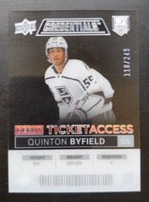 2021-22 UD Credentials Quinton Byfield Debut Ticket Access Acetate 110/249 KIngs