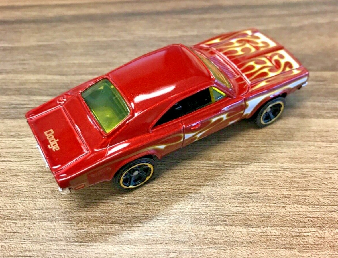 Hot Wheels '69 Dodge Charger 500 #189 HW '19 Flames 8/10 Red Loose