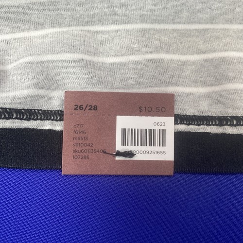 Cacique Full Cotton Brief Panties Women's Size 26/28 Black With White Stripes - Picture 6 of 7