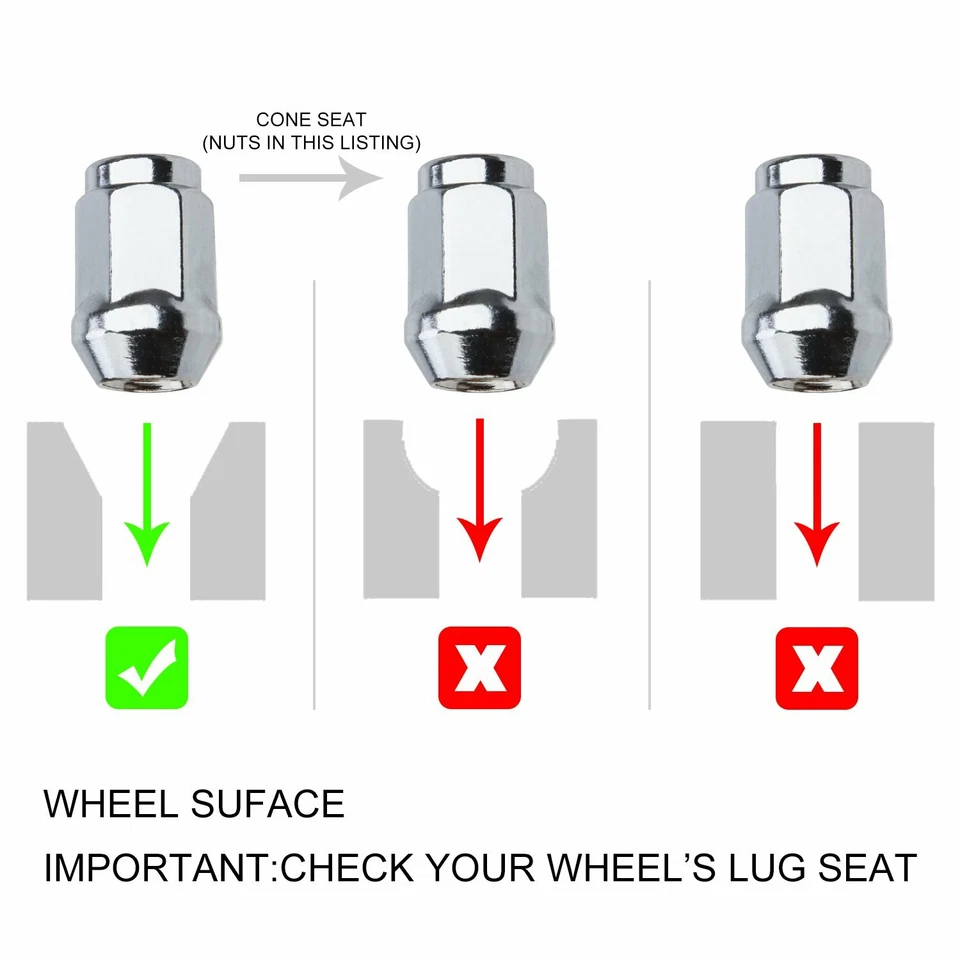 Paquete de 20 tuercas de rueda abultadas de bellota de 12x1,5 extremo cerrado hexagonal de 3/4" para Chrylser Dodge Foto 4 de 4
