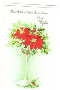 2 cards Italian Christmas Greeting Card Daughter Figlia Anno Nuevo Natale 