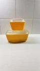 2 VTG PYREX ORANGE Refrigerator Dishes & Lids 502/501