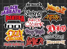 15 Heavy Metal Rock Band Logo Stickers -clear Holographic Or White - Metallica 15 Heavy Metal Rock Band Logo Stickers -clear Holographic Or White - Metallica