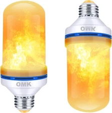 ** OMK ** LED FLAME LIGHT ' SET OF 2 ' 3W, E26/E27 BASE