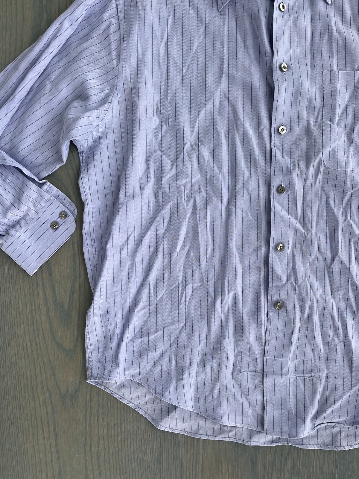 Camicia Yves Saint Laurent con bottoni taglia 16 1 2 32 33 YSL logo bottoni blu