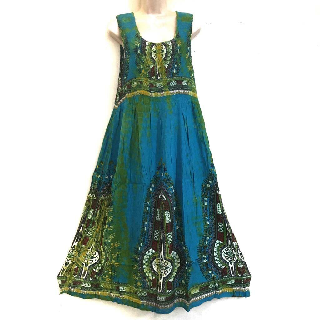Plus Hippie Reggae Bohemian Empire Festival Rasta Dashiki Tie Dye Dress  Teal | eBay