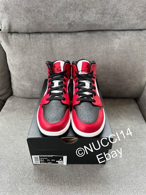 靴 AJ1 MID CHICAGO BLACK TOE BQ6472-160 Nike Air Jordan 1 Mid Black Toe (Women's) | eBay
