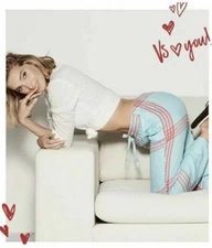 NEW Victoria Secret 2 PC The Lounge Bombshell Pajama Set White GOLD LUREX S M L