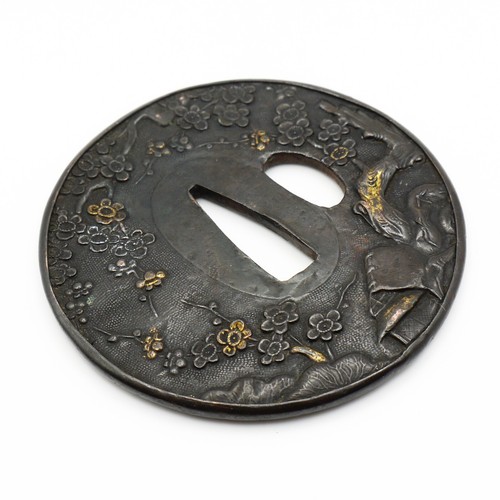 Tsuba Plum tree Design Shakudo Japanese Antique Sword Fittings Samurai Katana - 第 22/23 張圖片