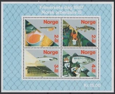 NORWAY Sc. B70 Salmon Industry 1987 MNH souvenir sheet