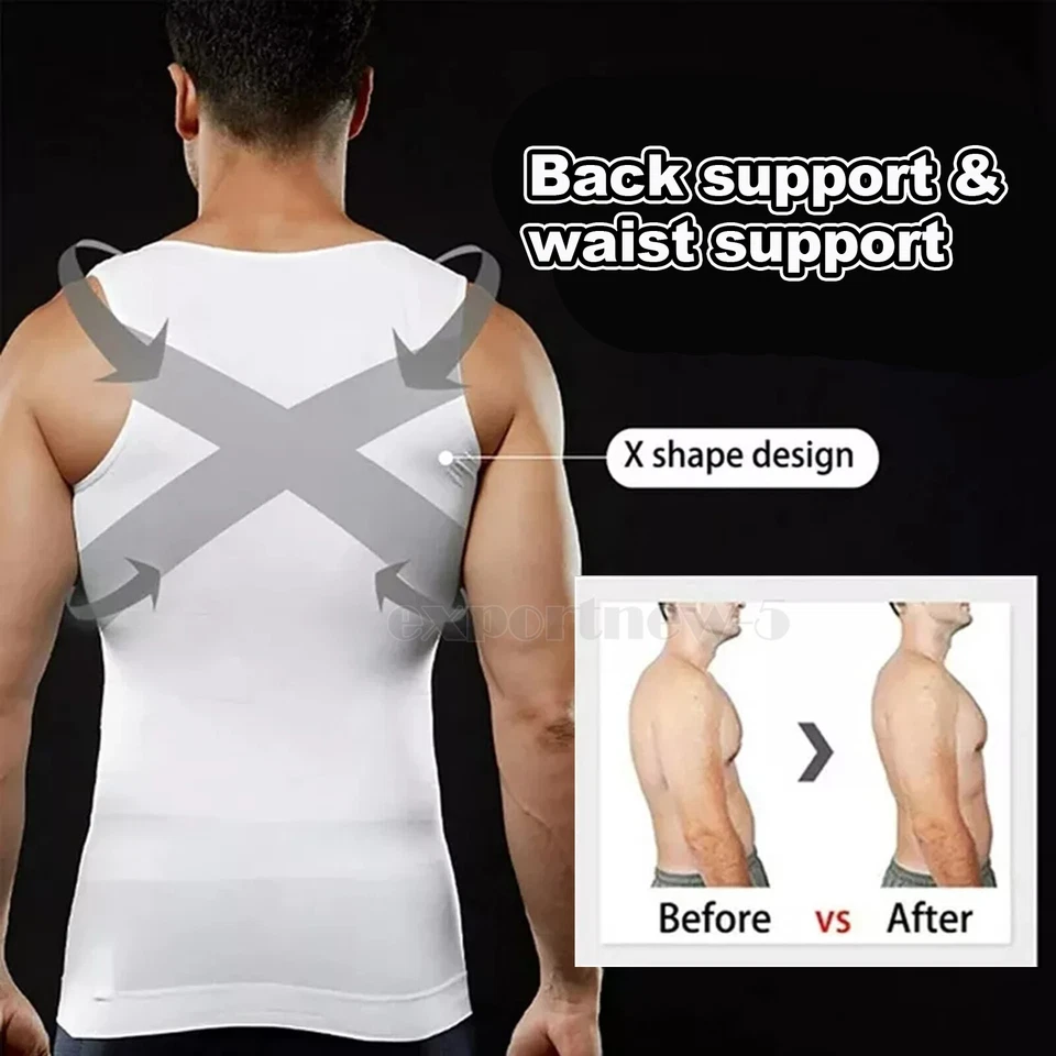 Sculptcore Men's Body Shaper Compression Ionic Shaping Shirt Slimming Tank Top - Image 3 of 4