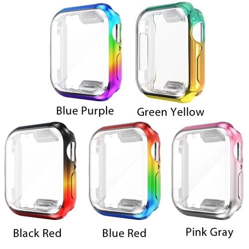 Silicone TPU Screen Protector Full Case Cover For Apple Watch Series 6 5 4 3 2 1 - Picture 9 of 18