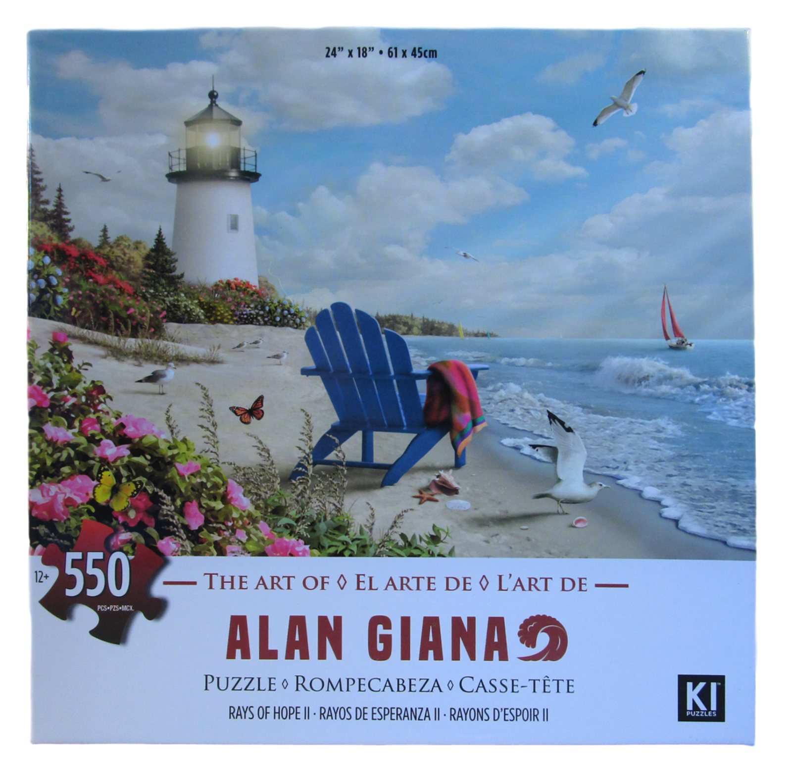 Alan Giana Rays Of Hope II 550 Piece Jigsaw Puzzle Lighthouse Beach Ocean 500
