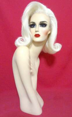 50s 60s DIANA DORS PINUP Wig! Lace Front Custom Drag White Platinum ALL COLORS