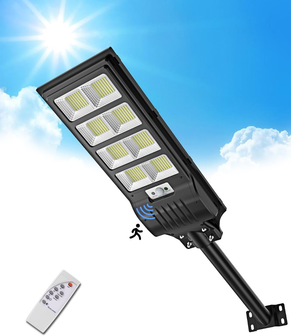 Lampione Solare LED 400W da Esterno: Luce Potente per Giardino e Viali