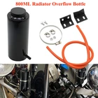 Coolant Overflow Tank, Radiator Overflow Bottle 800ml Aluminum Universal Black