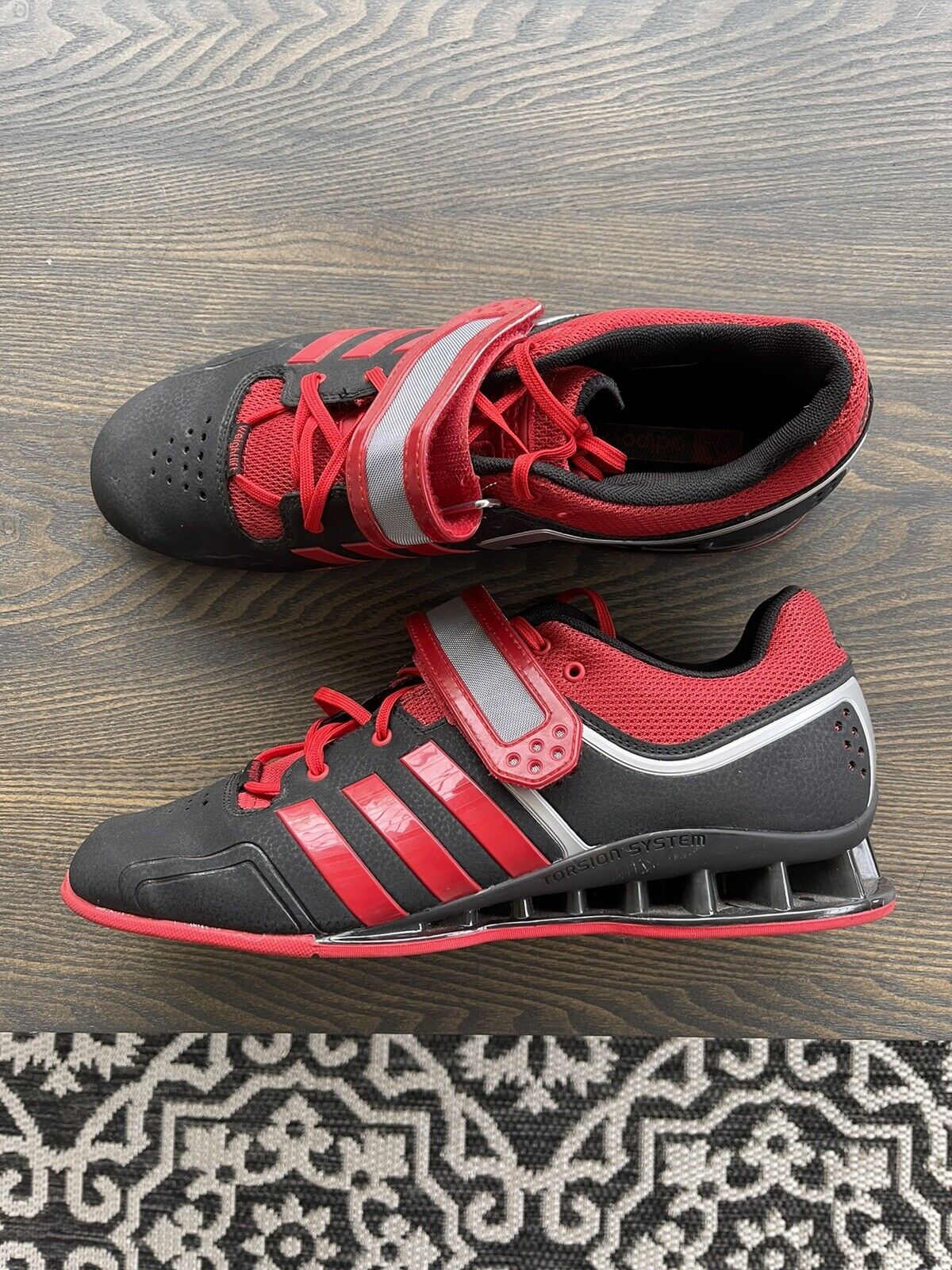 Adidas Men&#039;s Sz Weightlifting Shoes Black/Red RARE | eBay