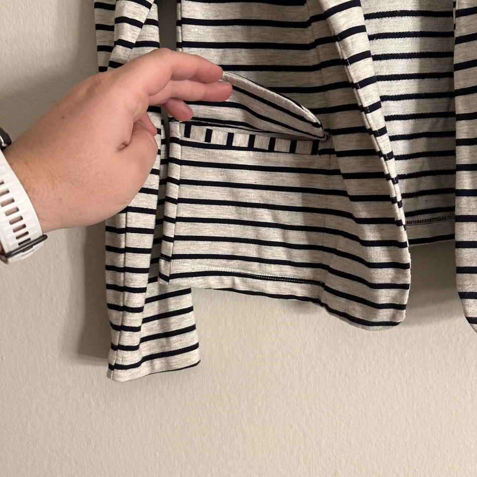 Cárdigan Suéter Dolan Left Coast Collection Frente Abierto Negro Tostado Rayas Talla Pequeña Foto 3 de 4