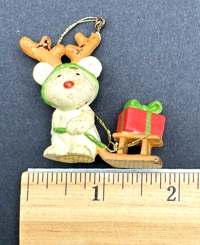 CUTE Lot 6 Vintage Miniature Bear Ornaments Avon Hallmark Boyds & more 2 to 3" - Picture 9 of 13