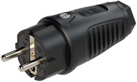 Pce Schutzkontaktstecker Vollgummi (Schwarz)