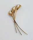 Vintage Sterling Silver Gold Brooch Lily Flower Pin Beau Signed Costume Jewelry