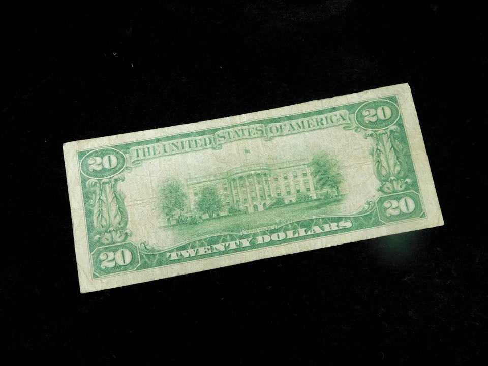 1929 $20 National Bank of Zanesville Ohio Brown Seal National Currency Note - Image 4 of 4
