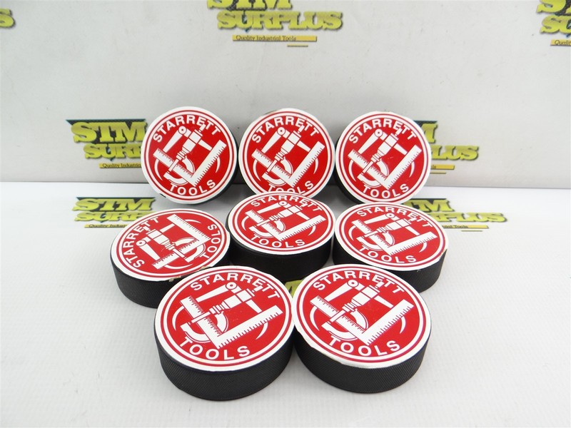 NEW! LOT OF 8 STARRETT HOCKEY PUCKS / MACHINE LEVELING PADS 1" X 3" 