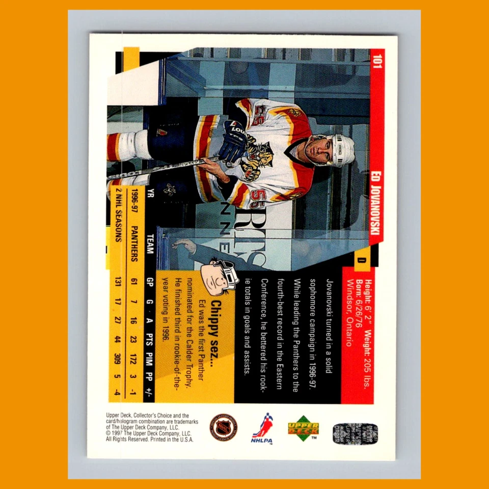 Ed Jovanovski #101 1997-98 Collectors Choice Florida Panthers Hockey Card NHL - Image 2 of 3