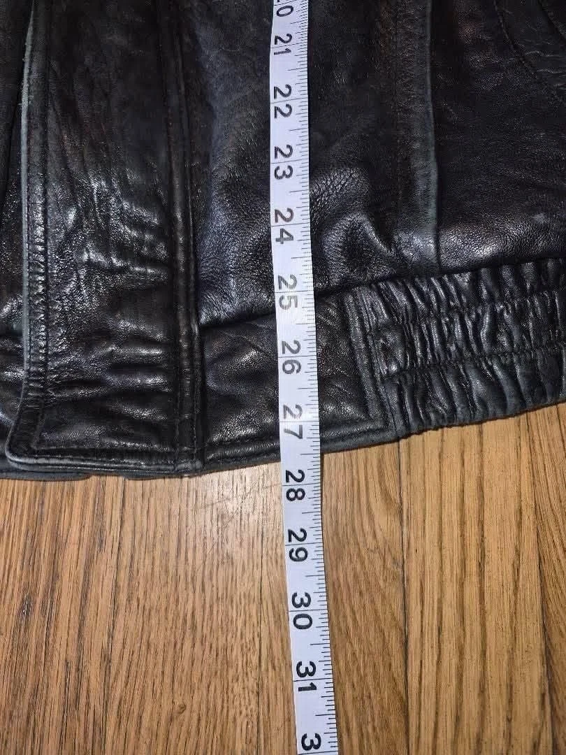 Pelle Studio Leather Bomber Jacket Size L Black Thinsulate - product detail image 5