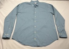 Peter Millar Shirt Mens Large Check Button Down Stretch Spandex Casual Golf