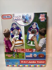 LITTLE TIKES 2-IN-1 JUMBO TRAINER FOOTBALL & BASEBALL THROW GAME Over 4 Ft Tall