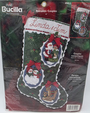 Bucilla Felt Stocking Kit 85012 Romantic Couples 18 Inch Christmas VTG READ