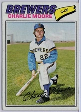 1977 Topps #382 Charlie Moore in EX Condition Brewers