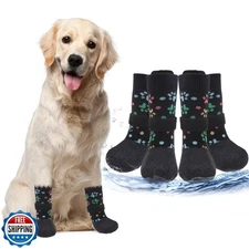 PUPTECK Anti Slip Dogs Shoes for Hot/Cold Pavement, Senior Booties, Rubber Bo