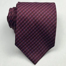 Tie Rack 100% Silk Mens Necktie Striped Geometric Burgundy Made In Italy Tie