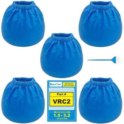 5 Pack VRC2 Vacuum Filter Vacmaster 1.5 to 3.2 Gallon and Armor All 2.5 Gallon