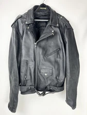 Vintage Classic Perfecto Leather Motorcycle Jacket Size 48T 