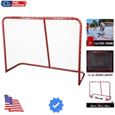 Youth Street Hockey Net - Indoor Outdoor Steel Hockey Goal for Kids Roller St...