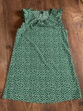 Shein green white floral sleeveless mini summer dress size M