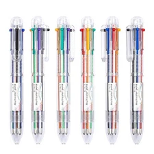 Shuttle Art Multicolor Pens, 23 Pack 6In1 0.7Mm Retractable Ballpoint Pens For O