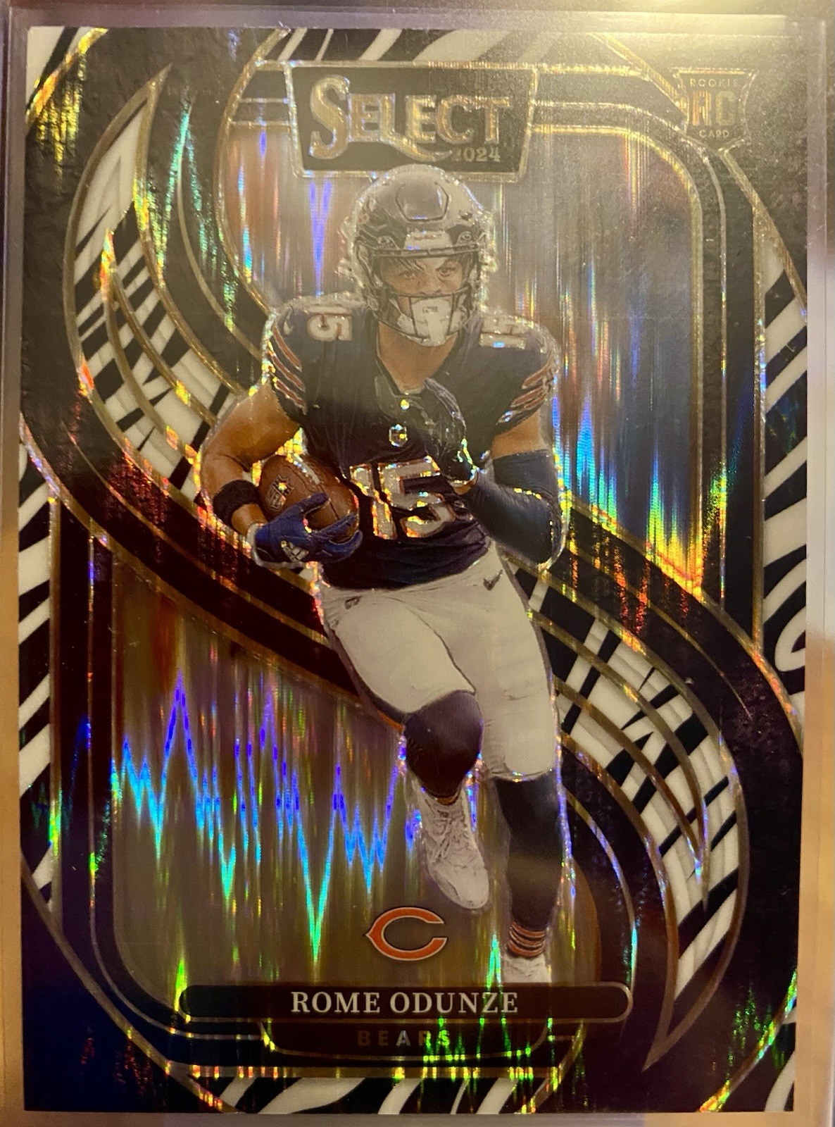 2024 Panini Select - Premier Level Rome Odunze #136 Zebra Prizm (RC)