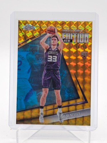 LIAM MCNEELEY 2025-26 TOPPS CHROME UPDATE NEW EDITION GOLD GEO ROOKIE /50 Q2491